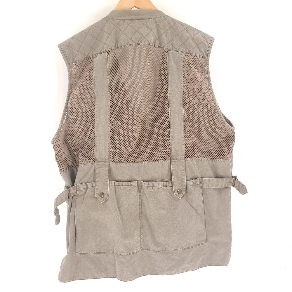 Domke PhoTOGS Mens Large Beige Multi Pocket Vest Photographer Safari Utility